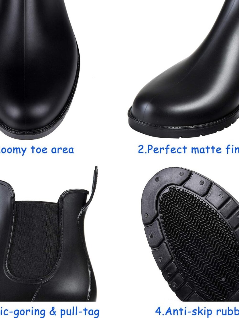 Women's Ankle Rain Boots Waterproof Chelsea Boots | Stylish Matte Finish, Easy O - Picture 7 of 8